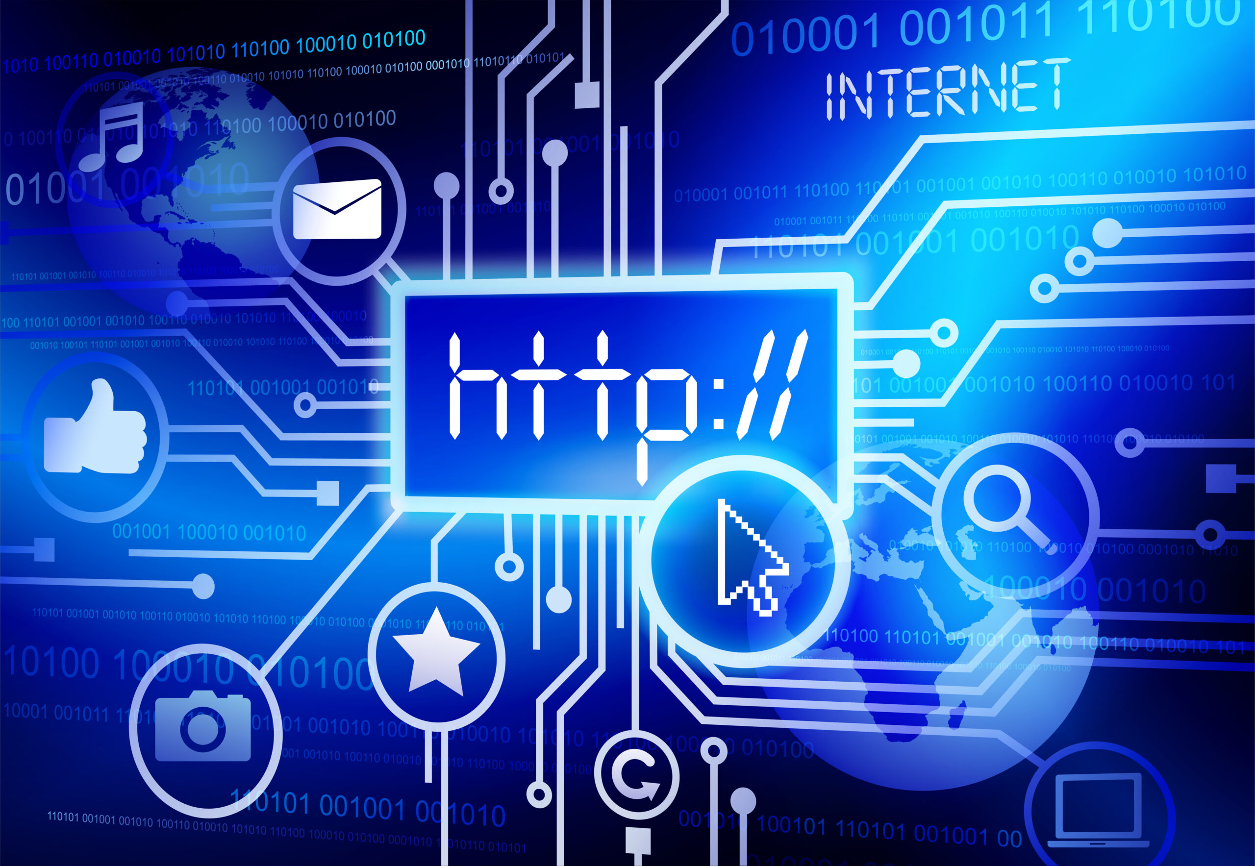 Интернет-иконки вокруг адресной строки http:// — как направляется веб-трафик