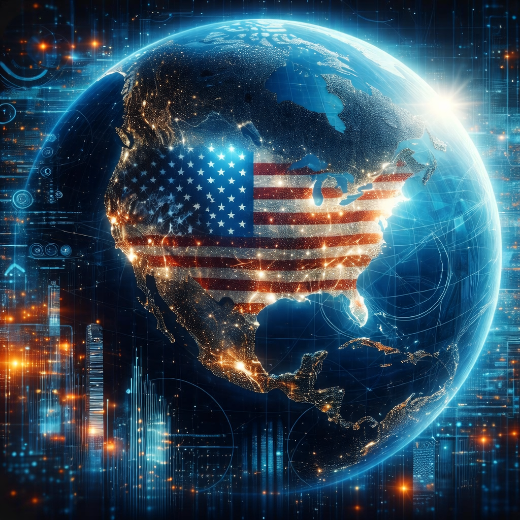 Глобус с США и американским флагом — IP-адреса США