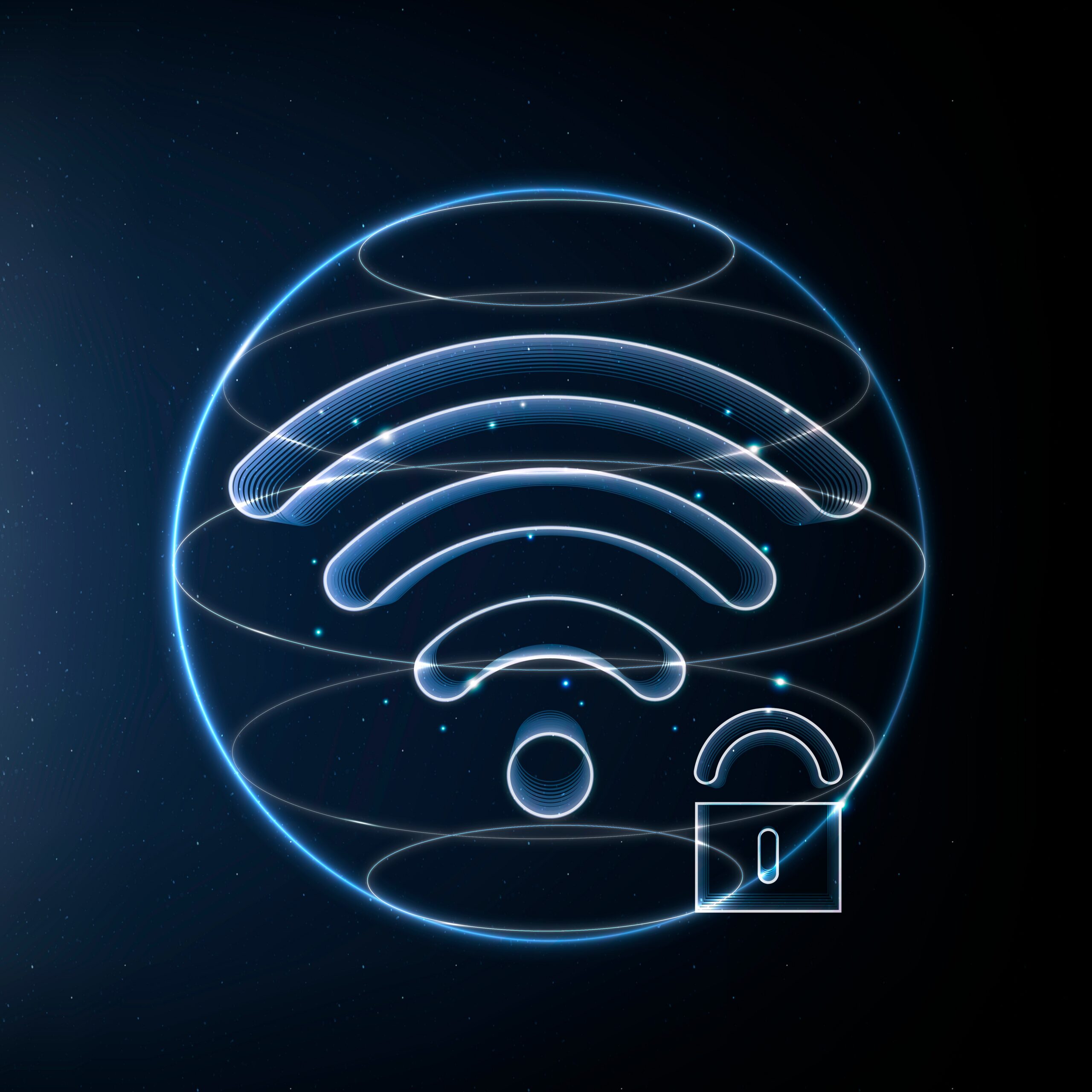 Сигнал Wi-Fi внутри глобуса с замком — мобильный и резидентный IP