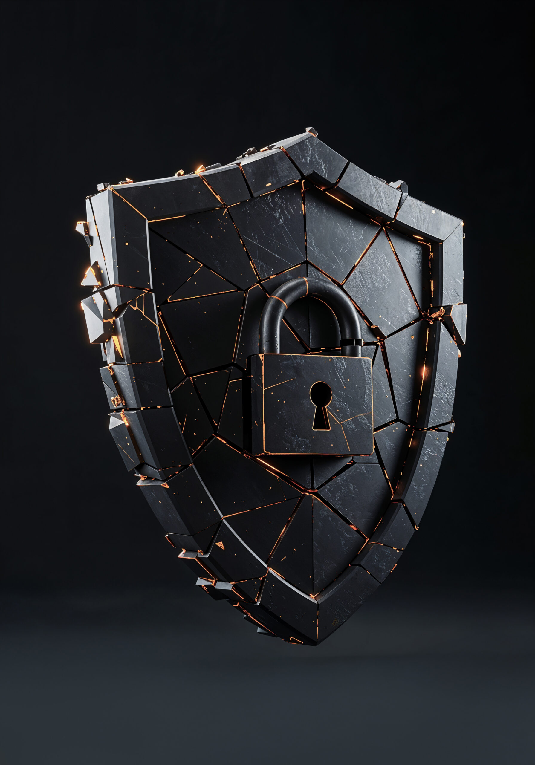 Треснувший металлический щит с замком — почему статический IP блокируют